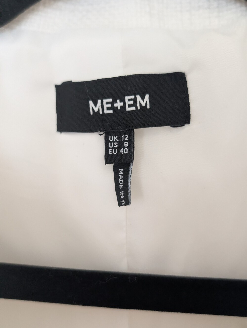 NWOT White Textured Fitted Utility Jacket Blazer M - Picture 3 of 10